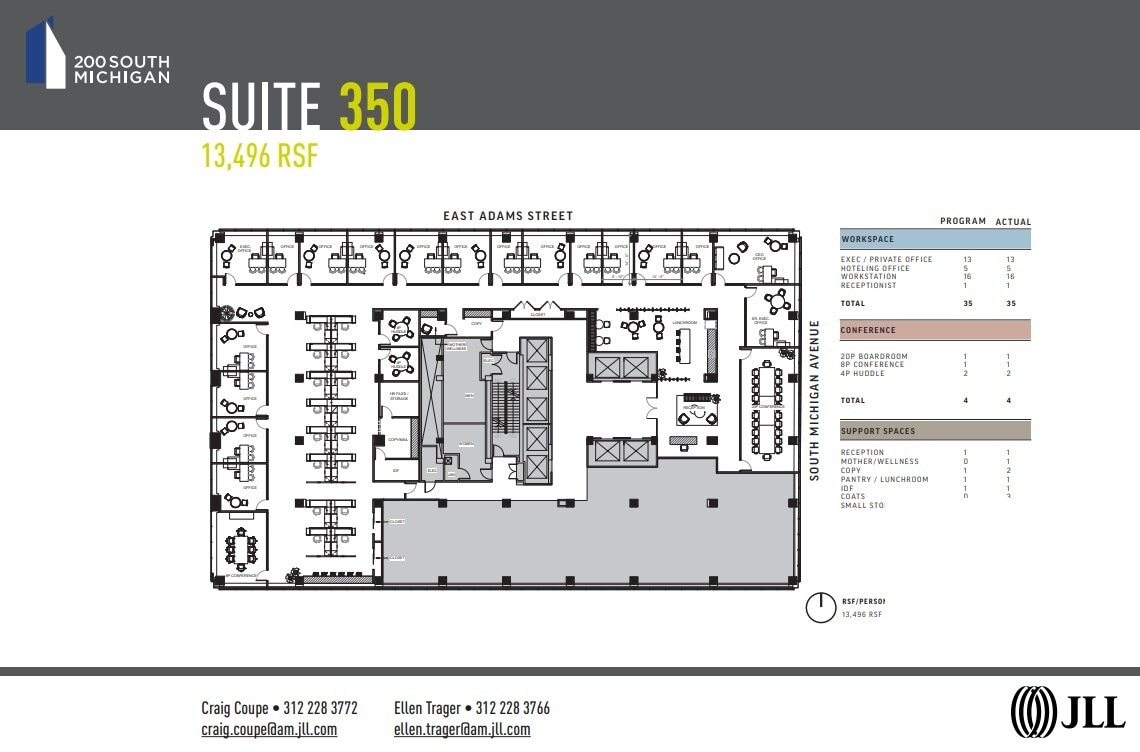 200 S Michigan Ave, Chicago, IL à louer Plan d’étage- Image 1 de 1