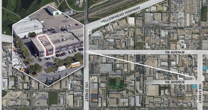 15604-15626 116 Ave NW, Edmonton, AB - AERIAL  map view - Image1