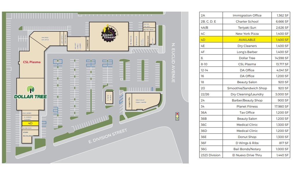 2-36 N Euclid Ave, National City, CA à louer Plan de site- Image 1 de 1