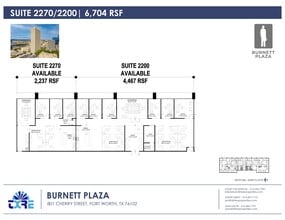 801 Cherry St, Fort Worth, TX à louer Plan d’étage- Image 2 de 3