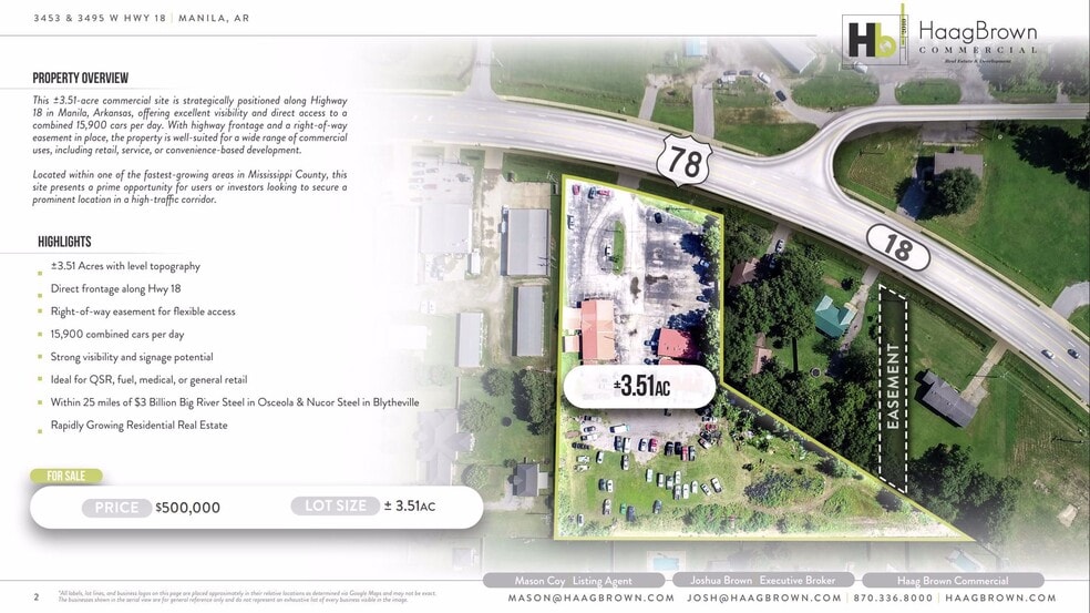 3453 W State Highway 18, Manila, AR for sale - Aerial - Image 2 of 4