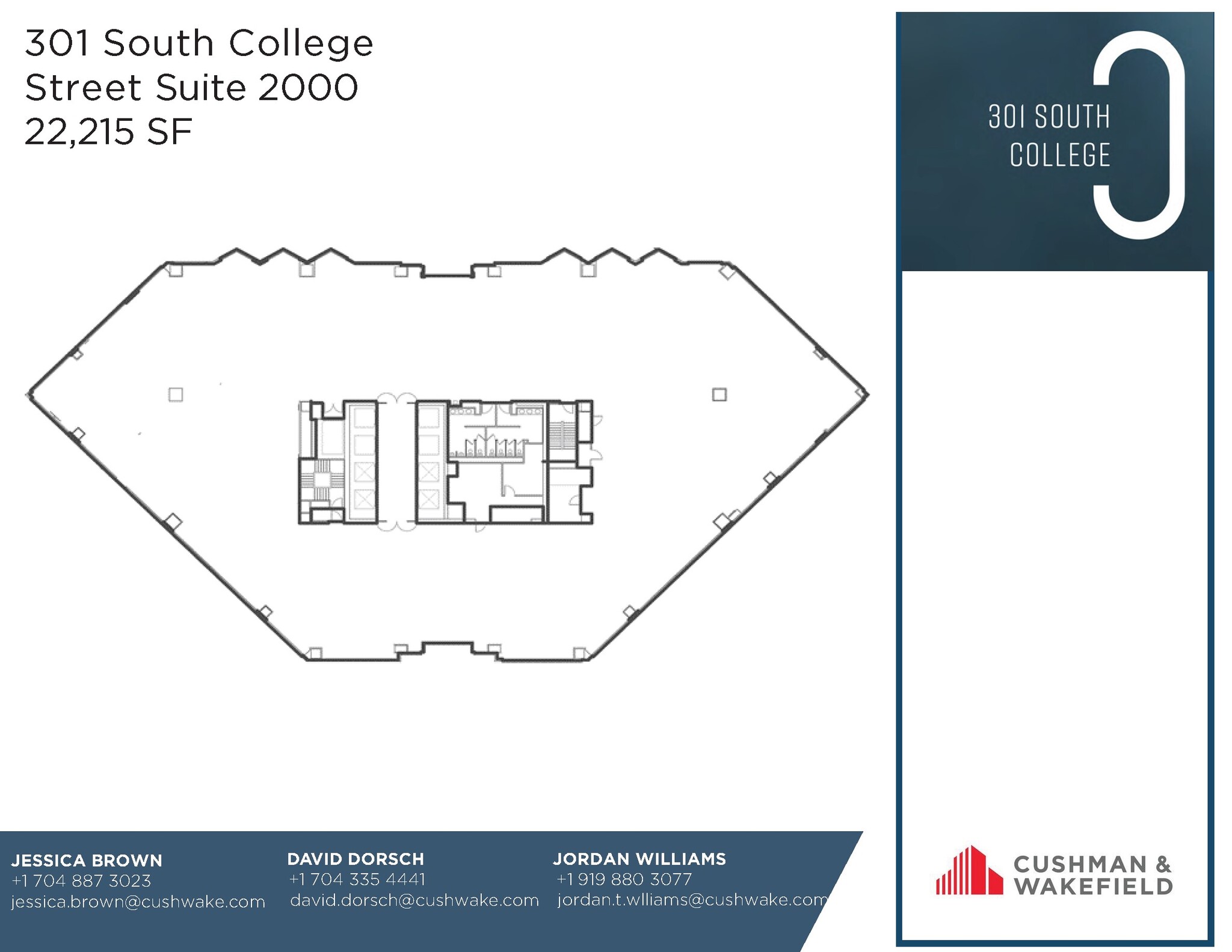 301 S College St, Charlotte, NC à louer Plan d’étage- Image 1 de 1