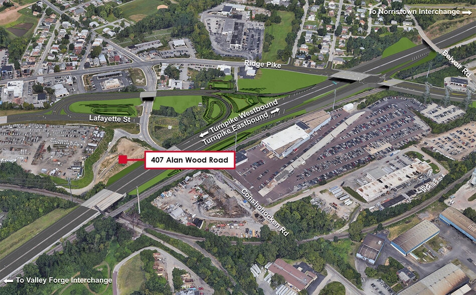 407 Alan Wood Rd, Conshohocken, PA for lease - Aerial - Image 2 of 13