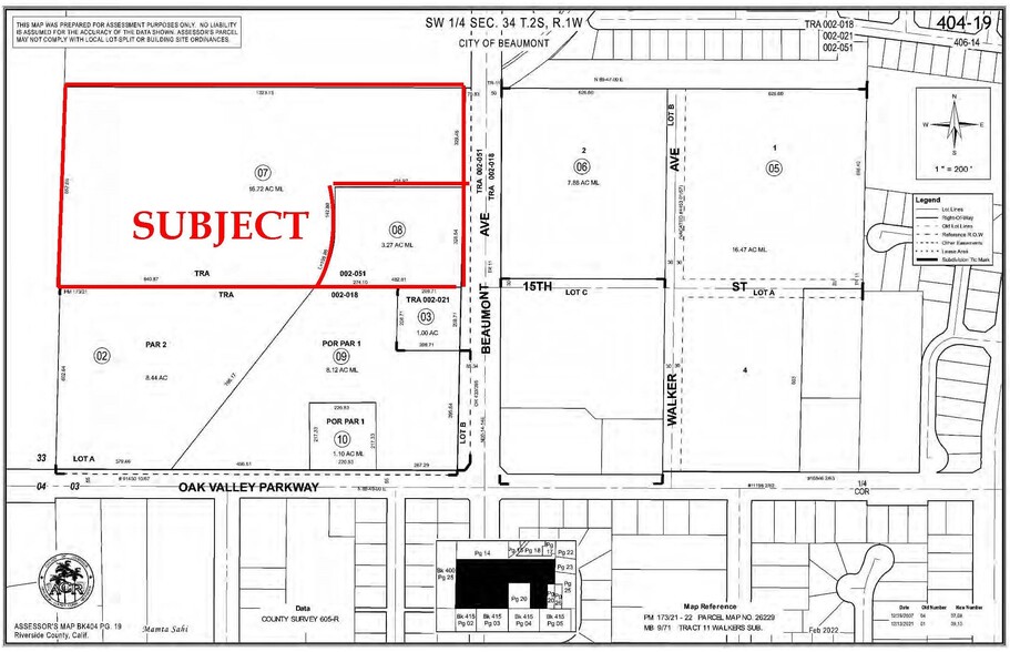 Beaumont Ave, Beaumont, CA for sale - Plat Map - Image 2 of 2