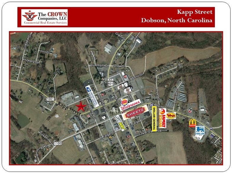 Woltz Street, Dobson, NC for lease - Aerial - Image 1 of 5
