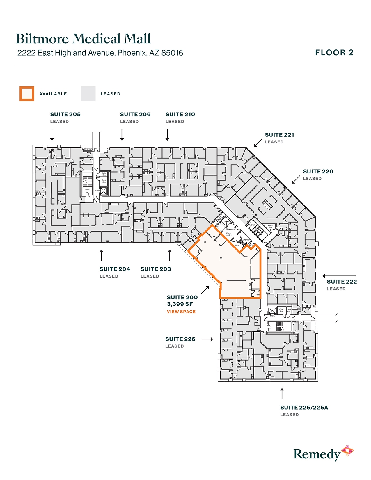 2222 E Highland Ave, Phoenix, AZ à louer Plan d’étage- Image 1 de 1
