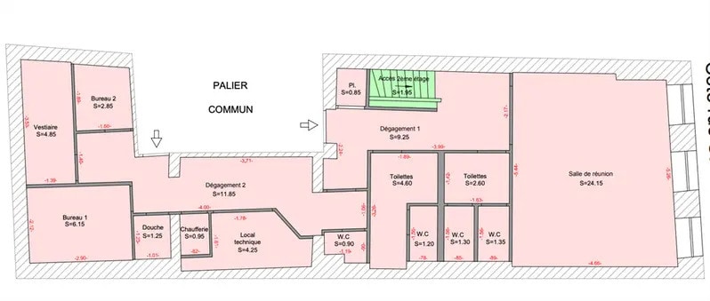 Commerce de détail dans Paris à louer - Plan d’étage - Image 2 de 5