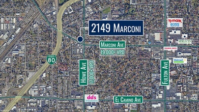 2149 Marconi Ave, Sacramento, CA - AÉRIEN Vue de la carte