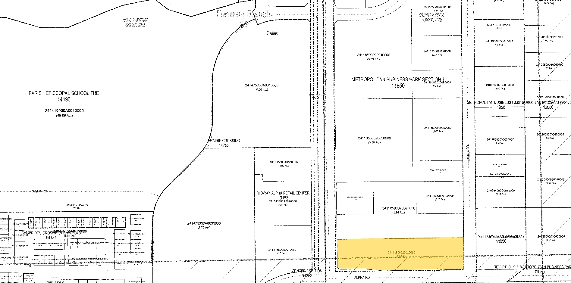 13604 Midway Rd, Farmers Branch, TX for sale Plat Map- Image 1 of 1