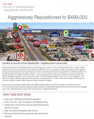 More details for 5141 Gulf Breeze Pky, Gulf Breeze, FL - Land for Sale