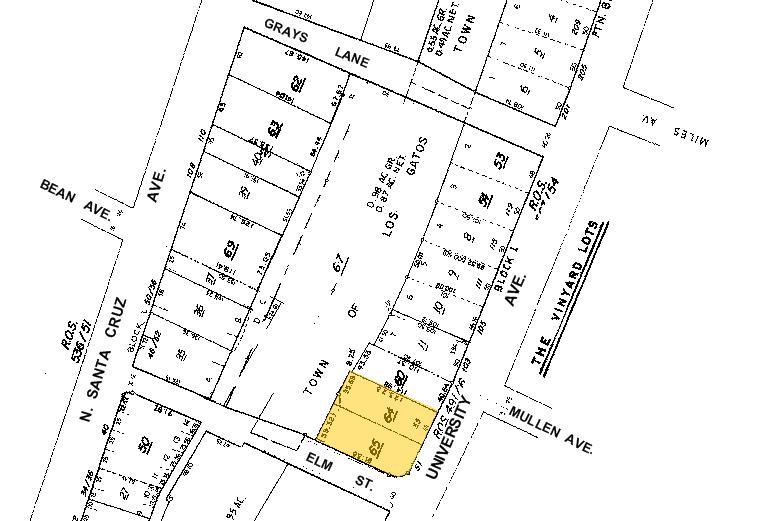 51-55 University Ave, Los Gatos, CA for lease - Plat Map - Image 2 of 5