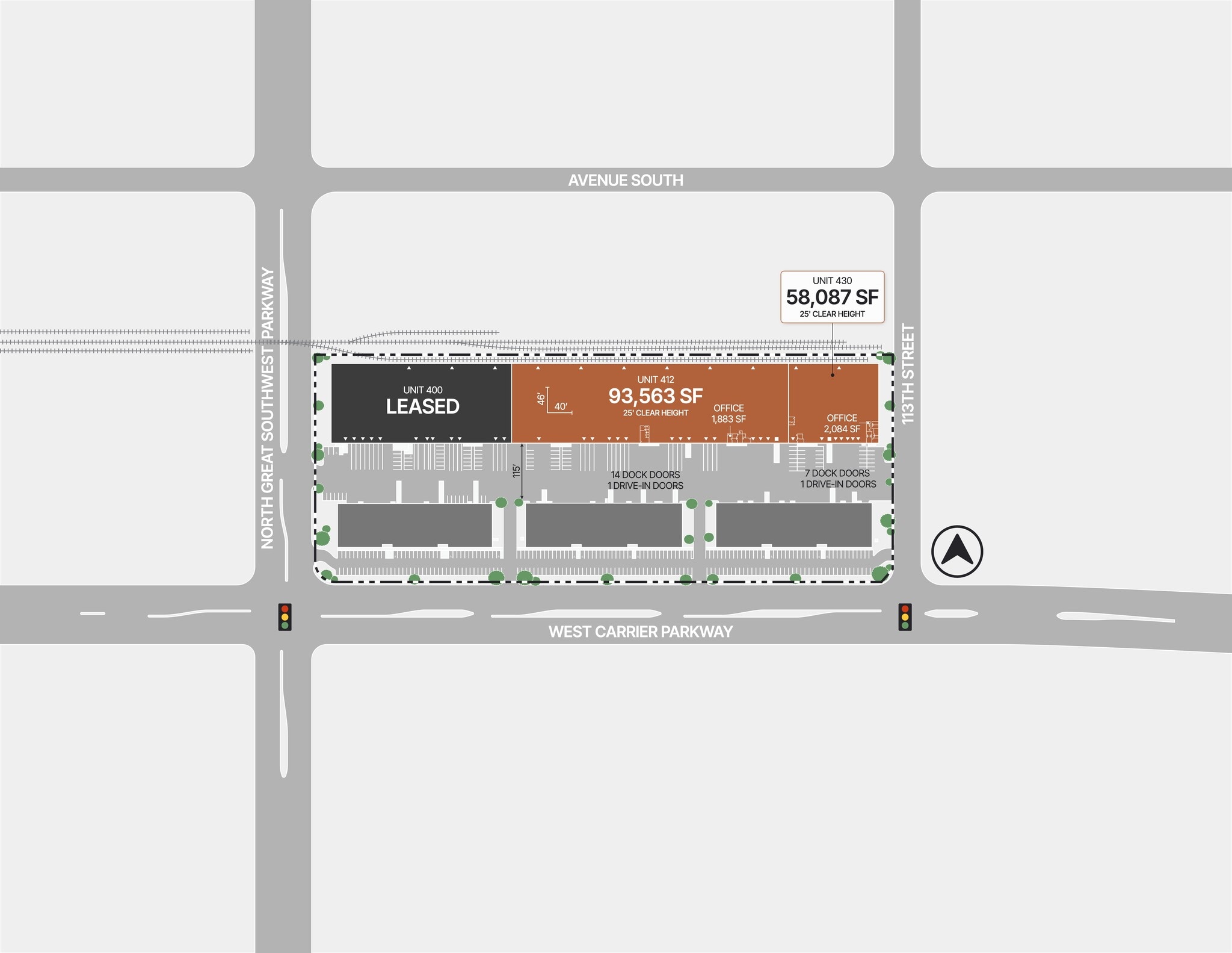 1205 W Carrier Pky, Grand Prairie, TX à louer Plan de site- Image 1 de 1