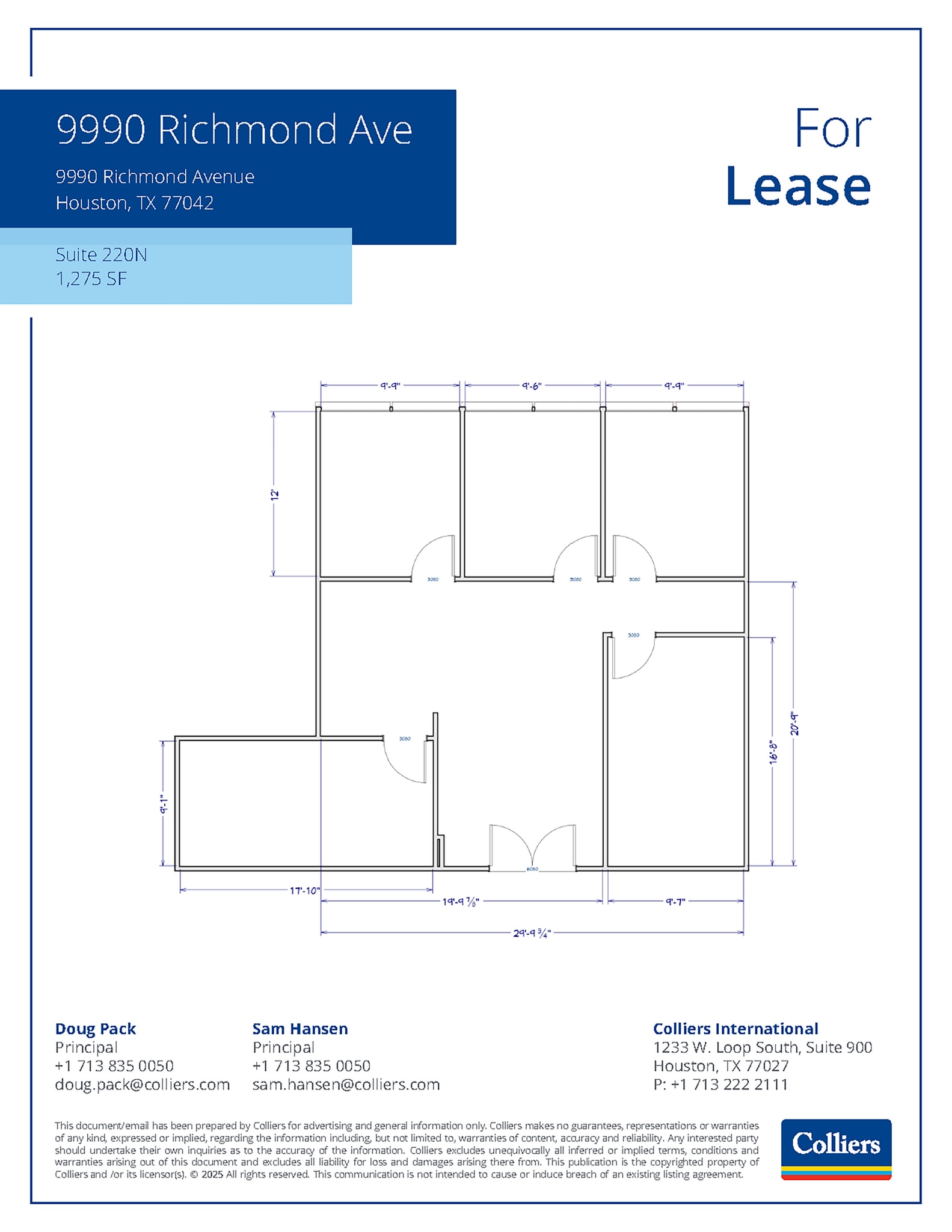 9990 Richmond Ave, Houston, TX à louer Plan d’étage- Image 1 de 1