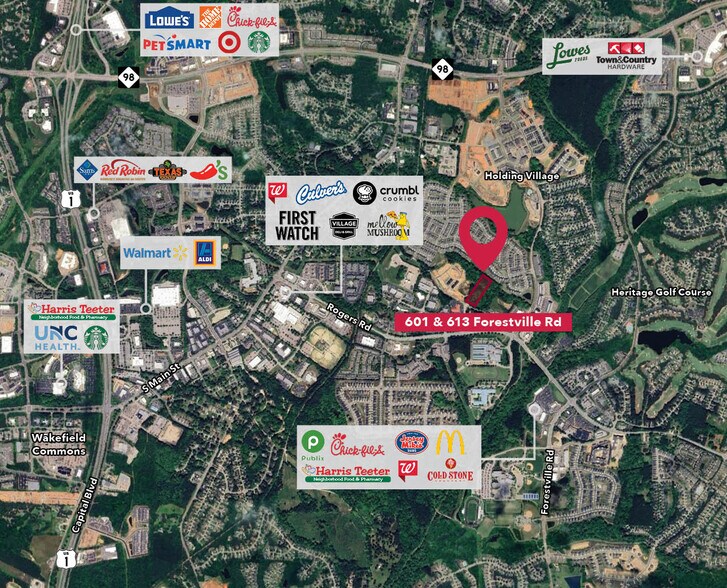 601 Forestville Rd, Wake Forest, NC à vendre - Aérien - Image 2 de 2