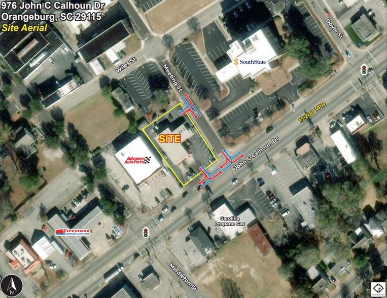 976 John C Calhoun Dr, Orangeburg, SC à louer - Aérien - Image 3 de 4