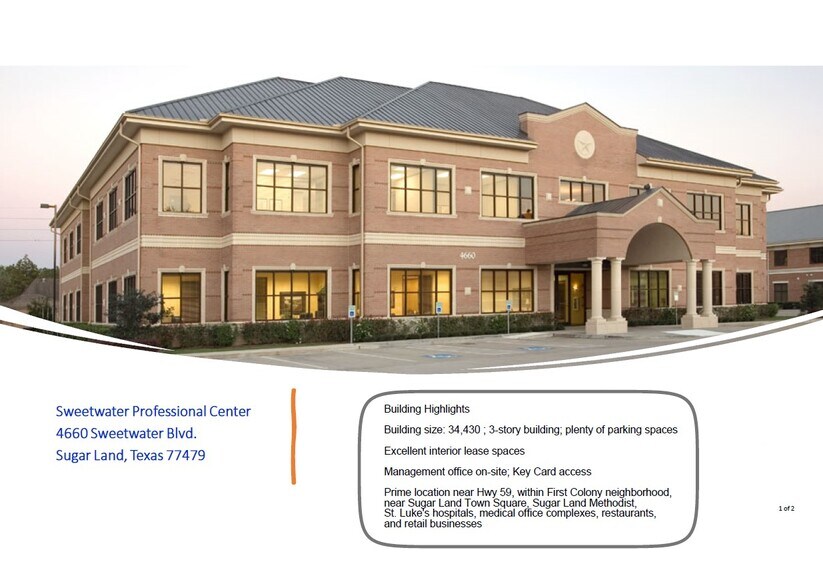 4660 Sweetwater Blvd, Sugar Land, TX à louer - Photo du bâtiment - Image 2 de 7
