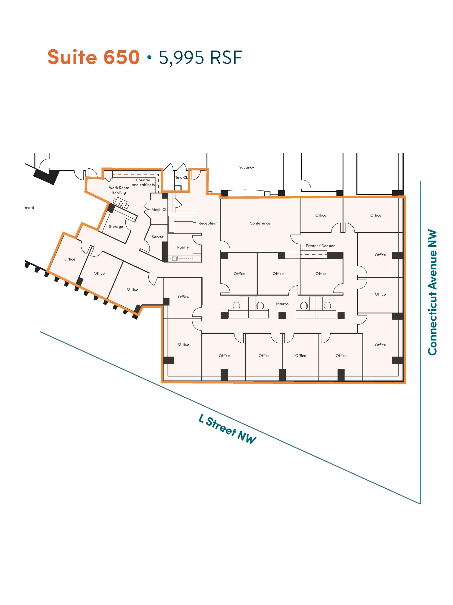 1100 Connecticut Ave NW, Washington, DC à louer Plan d’étage- Image 1 de 3