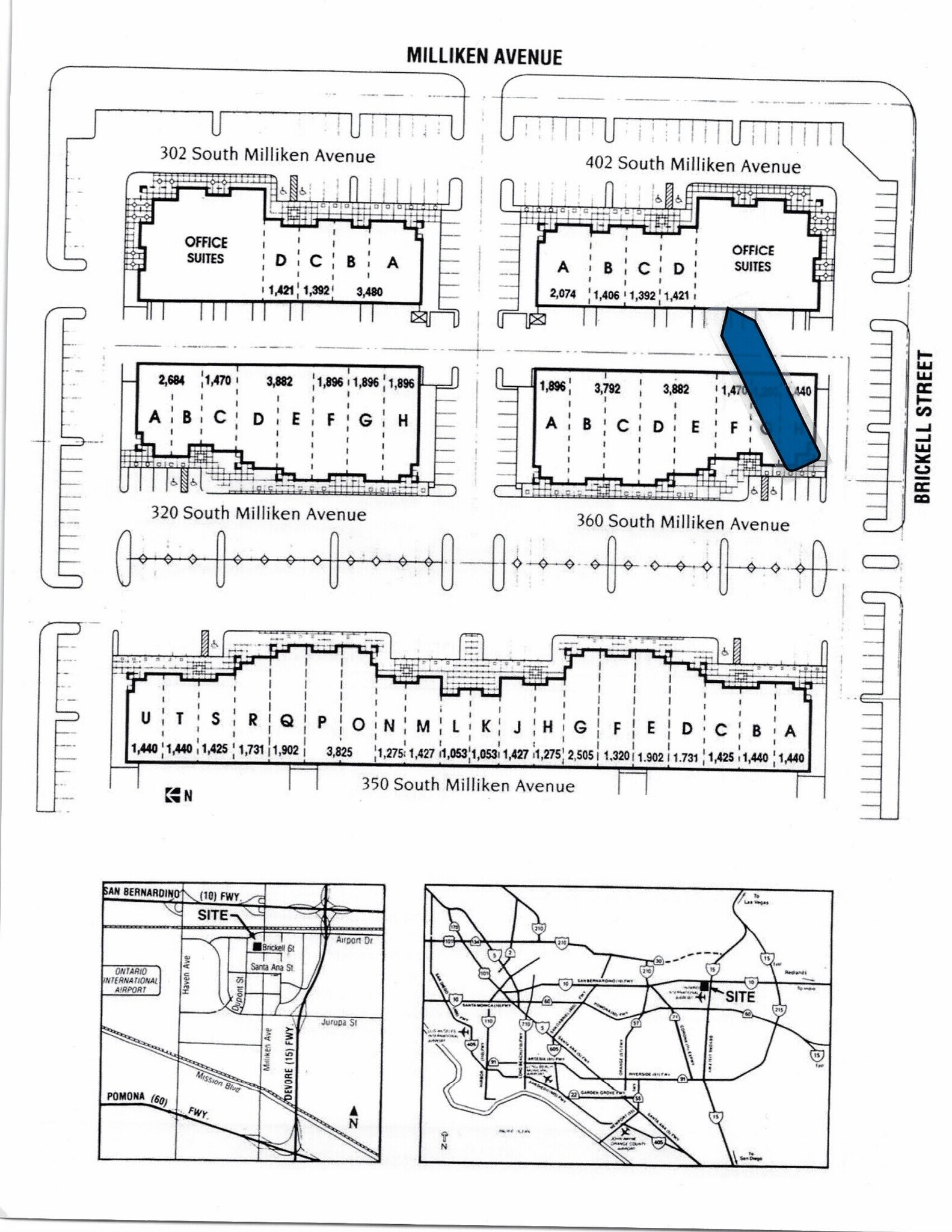 402 S Milliken Ave, Ontario, CA à louer Plan de site- Image 1 de 15