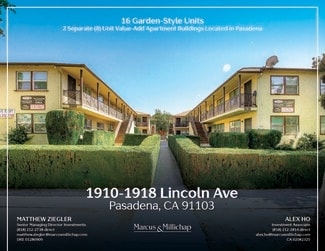 Plus de détails pour 1910-1918 Lincoln Ave, Pasadena, CA - Multi-résidentiel à vendre