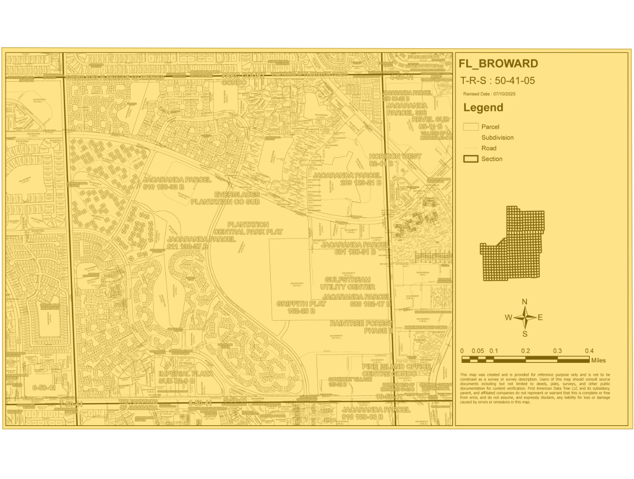 711 NW 91st Ter, Plantation, FL à vendre Plan cadastral- Image 1 de 2