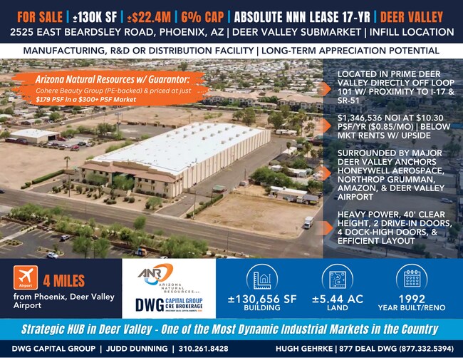 Plus de détails pour 2525 E Beardsley Rd, Phoenix, AZ - Industriel à vendre
