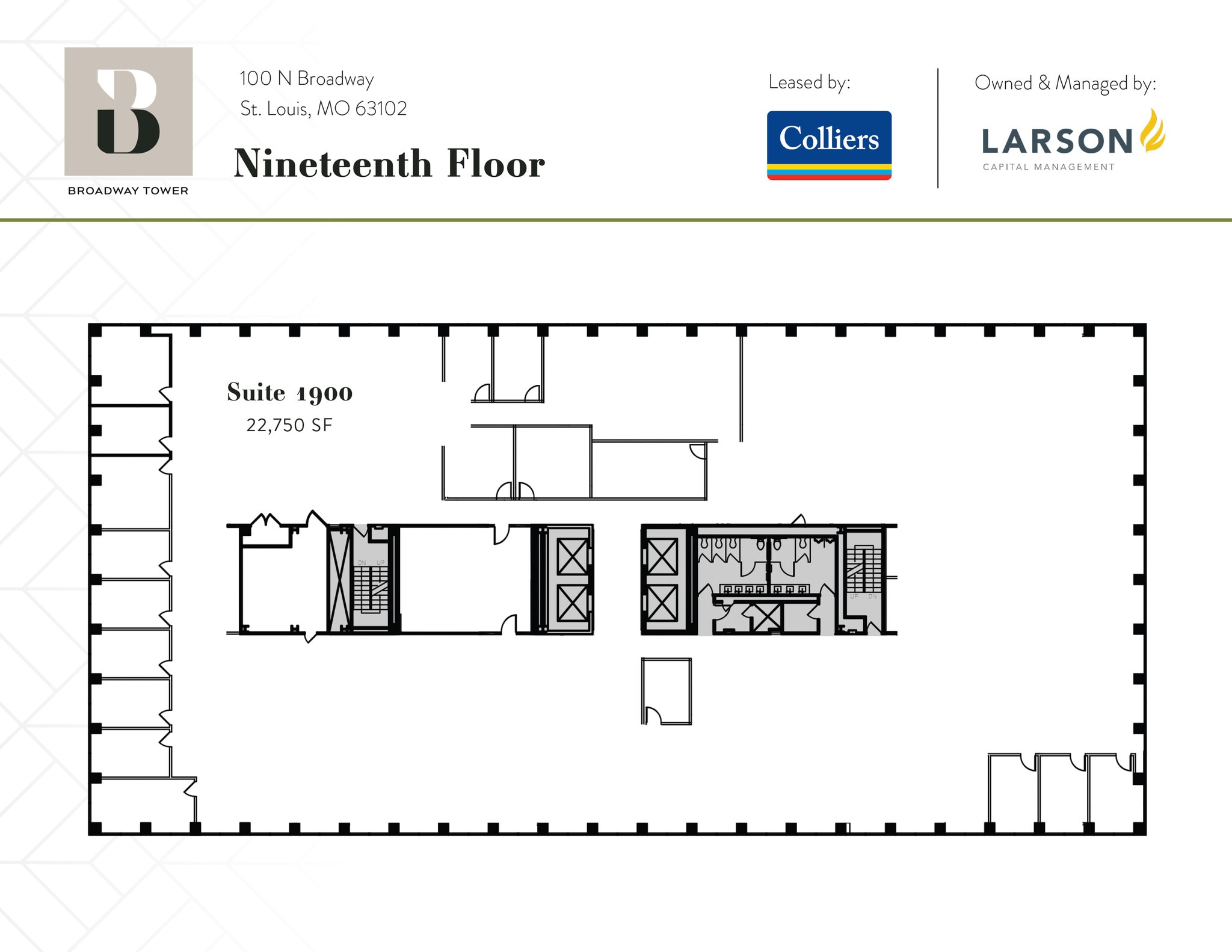 100 N Broadway, Saint Louis, MO à louer Plan d’étage- Image 1 de 1