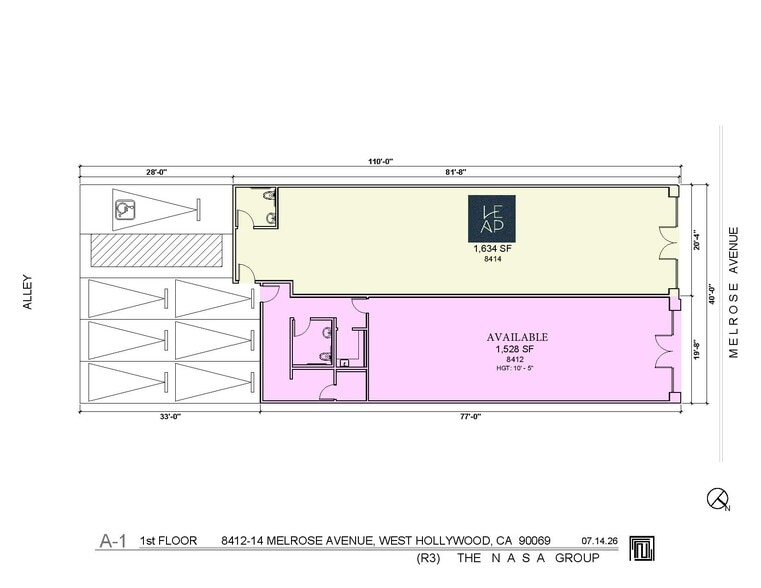 8412-8414 Melrose Ave, Los Angeles, CA for lease - Floor Plan - Image 2 of 7