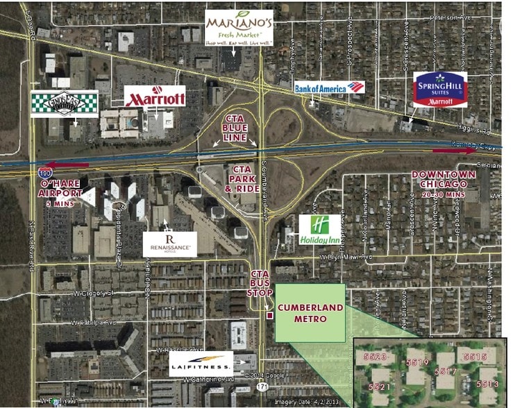 5515 N Cumberland Ave, Chicago, IL for lease - Aerial - Image 3 of 6