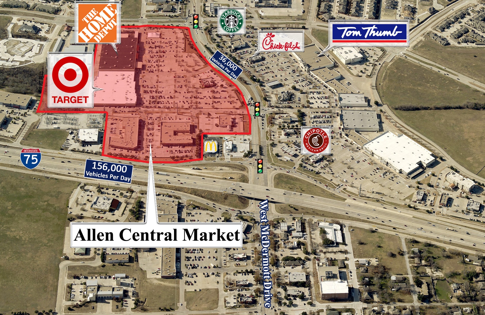 204-210 Central Expy, Allen, TX à louer Aérien- Image 1 de 3
