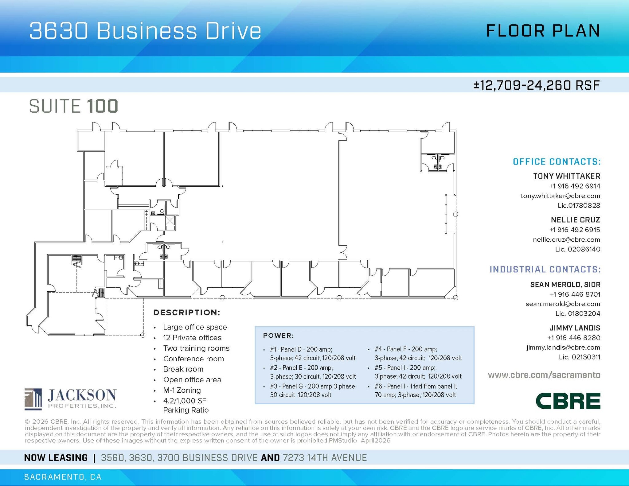 3700 Business Dr, Sacramento, CA à louer Plan d’étage- Image 1 de 2