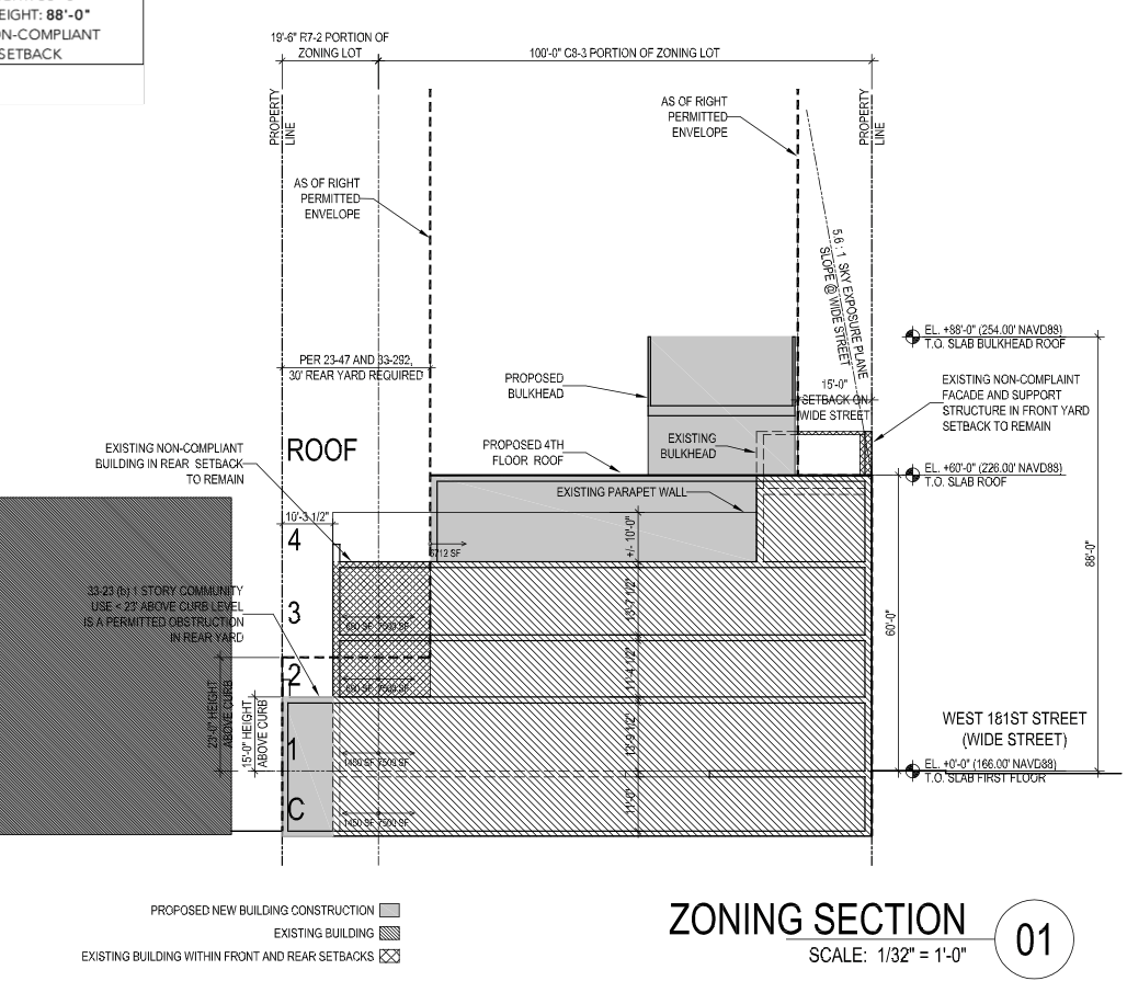 506-510 W 181st St, New York, NY à louer Plan d’étage- Image 1 de 2