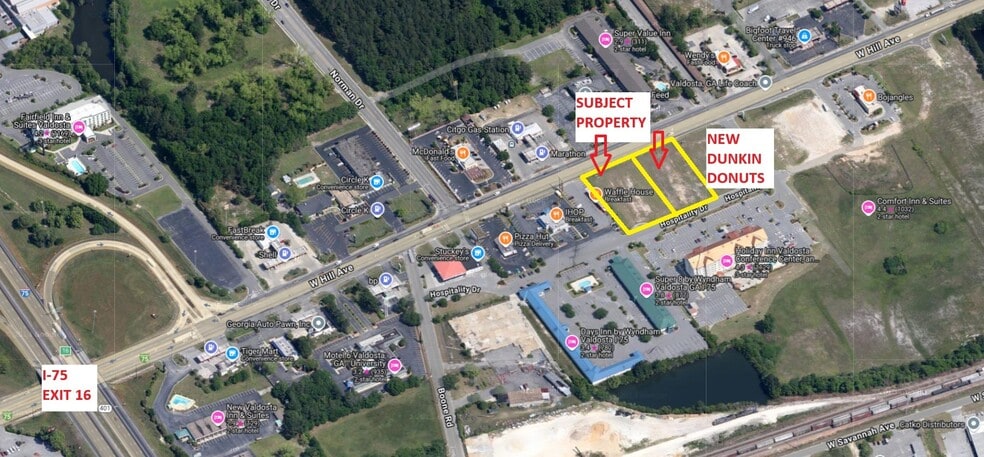 1815-1817 W Hill Ave, Valdosta, GA for sale - Aerial - Image 3 of 5