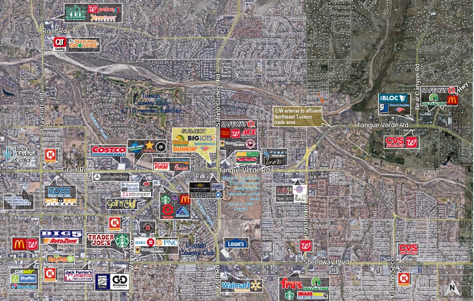 7015-7053 E Tanque Verde Rd, Tucson, AZ à louer - Aérien - Image 3 de 12