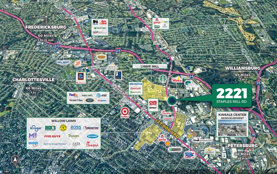 2221 Staples Mill Rd, Richmond, VA for lease - Aerial - Image 2 of 6