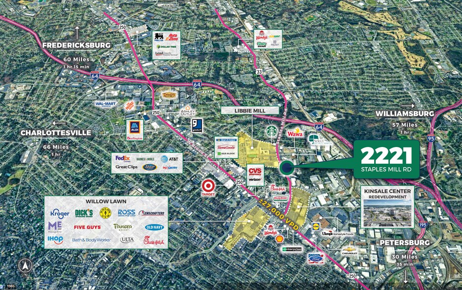 2221 Staples Mill Rd, Richmond, VA à louer - Aérien - Image 2 de 6