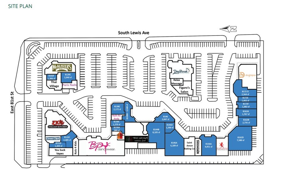 8138 S Lewis Ave, Tulsa, OK for lease - Site Plan - Image 2 of 5