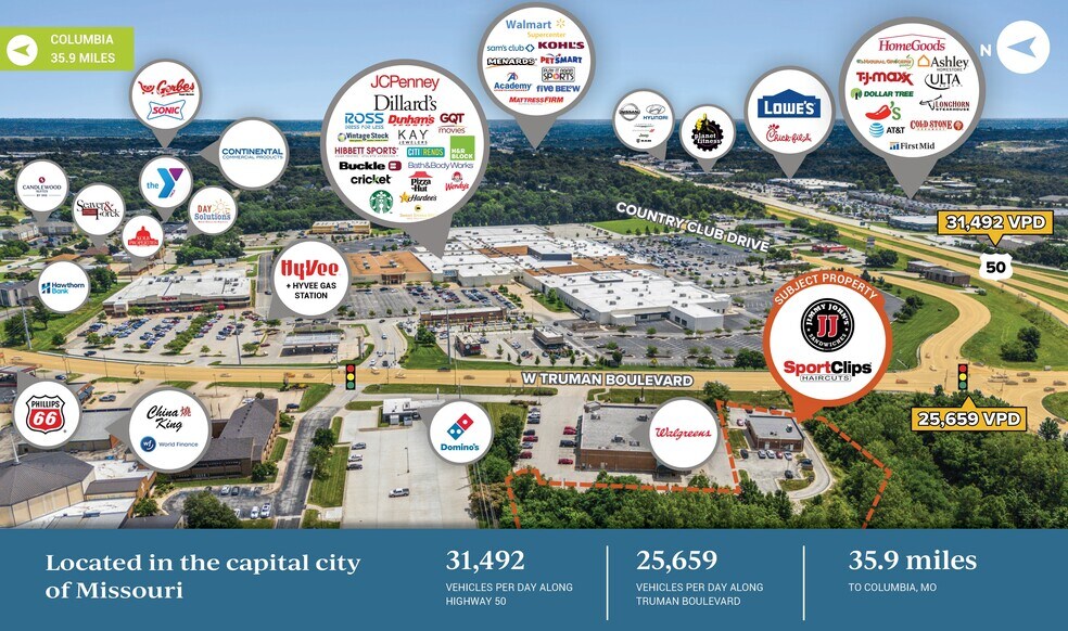 3750 W Truman Blvd, Jefferson City, MO à vendre - Aérien - Image 2 de 3