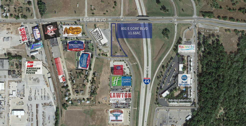 801 E Gore Blvd, Lawton, OK for sale - Aerial - Image 1 of 3