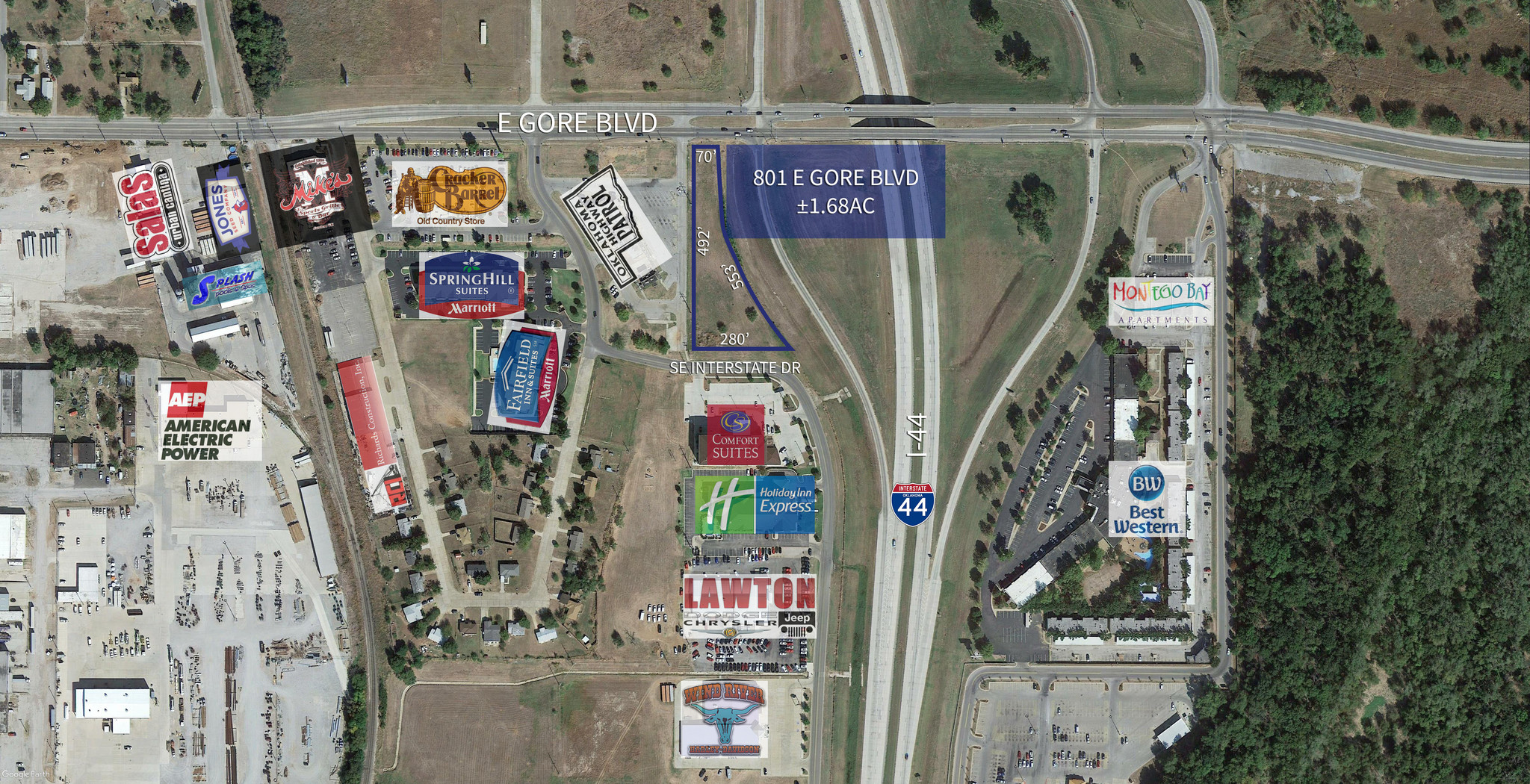 801 E Gore Blvd, Lawton, OK for sale Aerial- Image 1 of 4