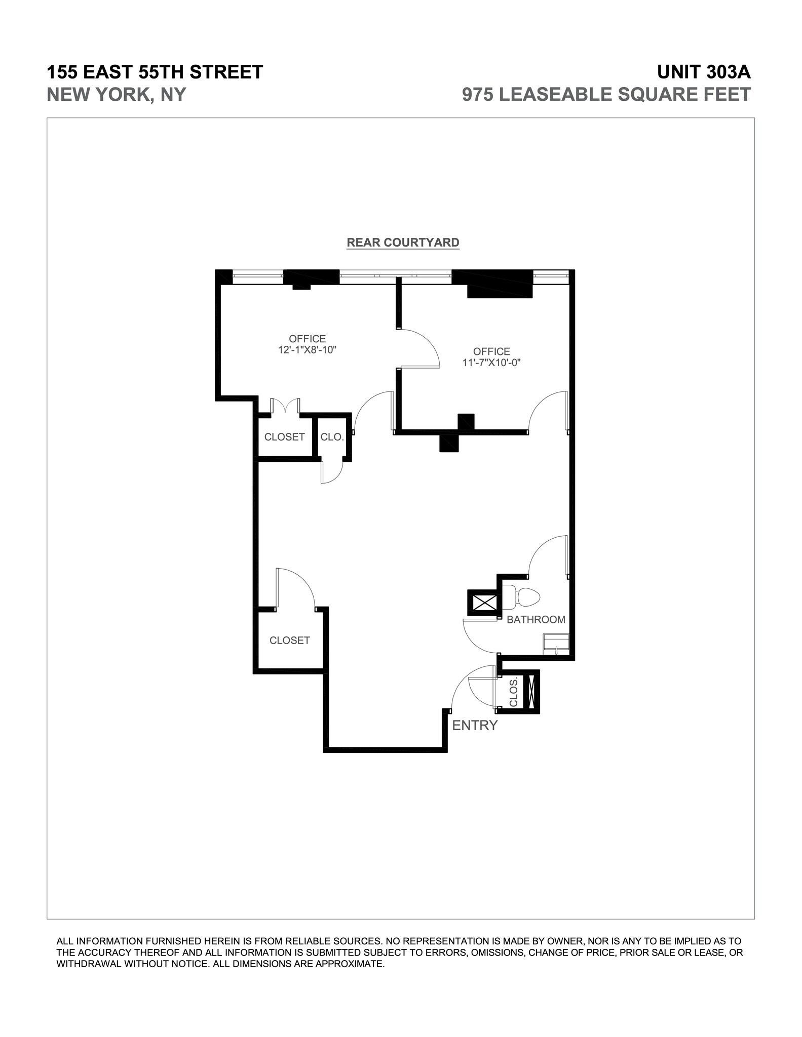 155 E 55th St, New York, NY à louer Plan de site- Image 1 de 1