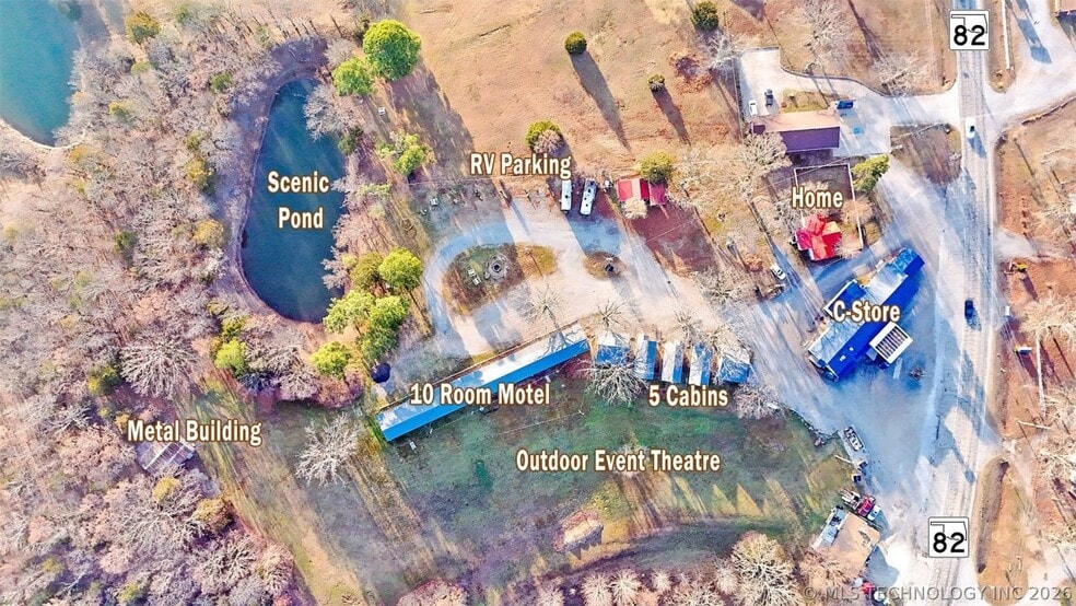 32054 OK-82 Hwy, Cookson, OK à vendre - Aérien - Image 3 de 7