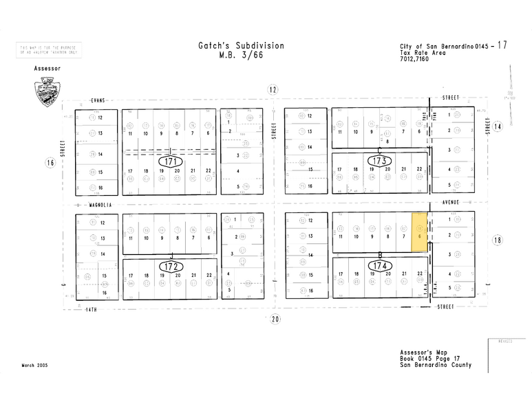 531 Magnolia Ave, San Bernardino, CA for sale - Plat Map - Image 1 of 1