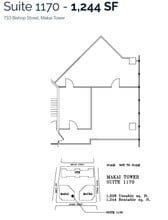 733 Bishop St, Honolulu, HI à louer Plan d’étage- Image 1 de 1