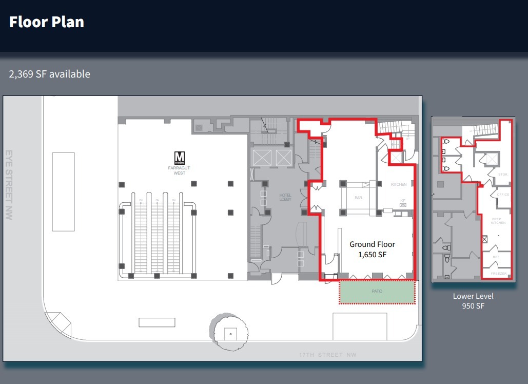 839 17th St NW, Washington, DC à louer Plan d  tage- Image 1 de 1