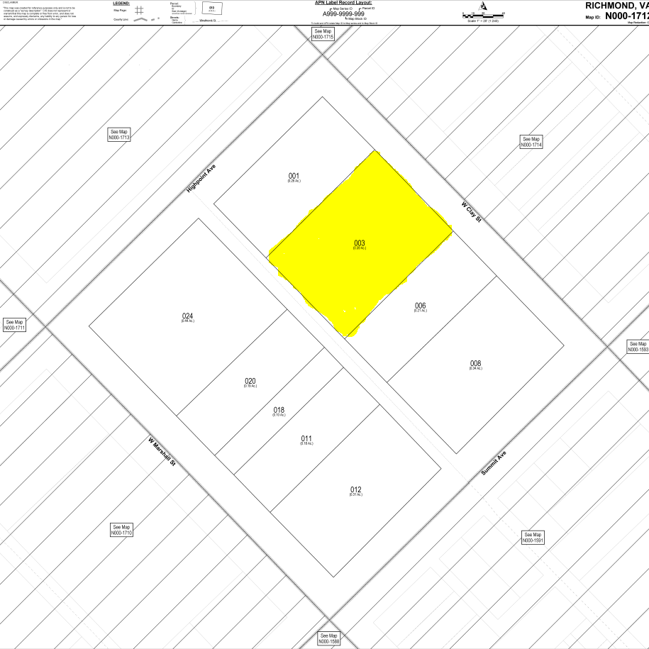 3117 W Clay St, Richmond, VA à vendre Plan cadastral- Image 1 de 1