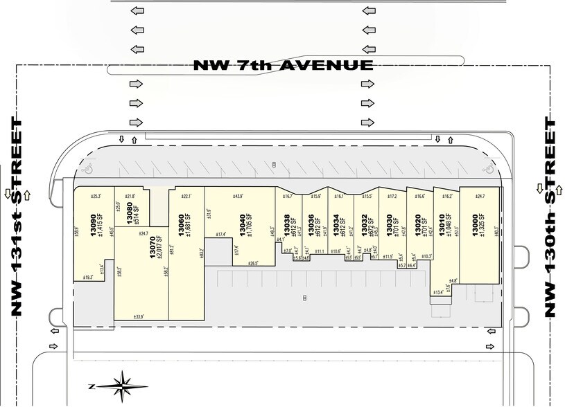 13000-13090 NW 7th Ave, North Miami, FL à louer - Photo du bâtiment - Image 2 de 2