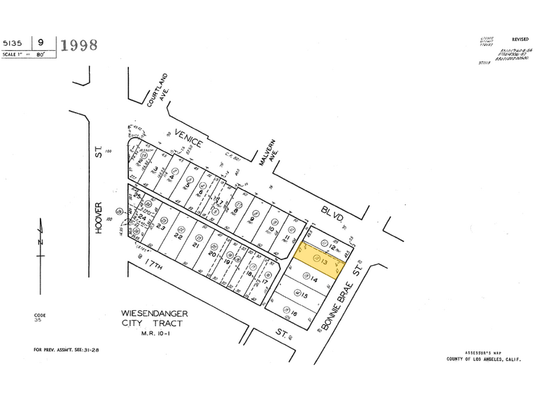 1605 S Bonnie Brae St, Los Angeles, CA à vendre - Plan cadastral - Image 2 de 2