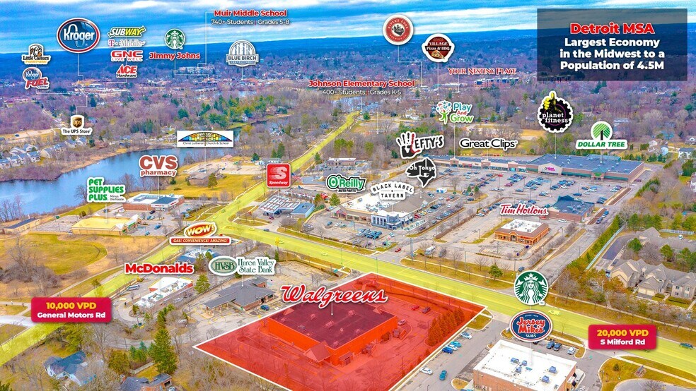 140 S Milford Rd, Milford, MI à louer - Aérien - Image 3 de 9