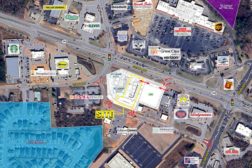 3529 Hwy 153, Powdersville, SC for lease - Aerial - Image 3 of 4