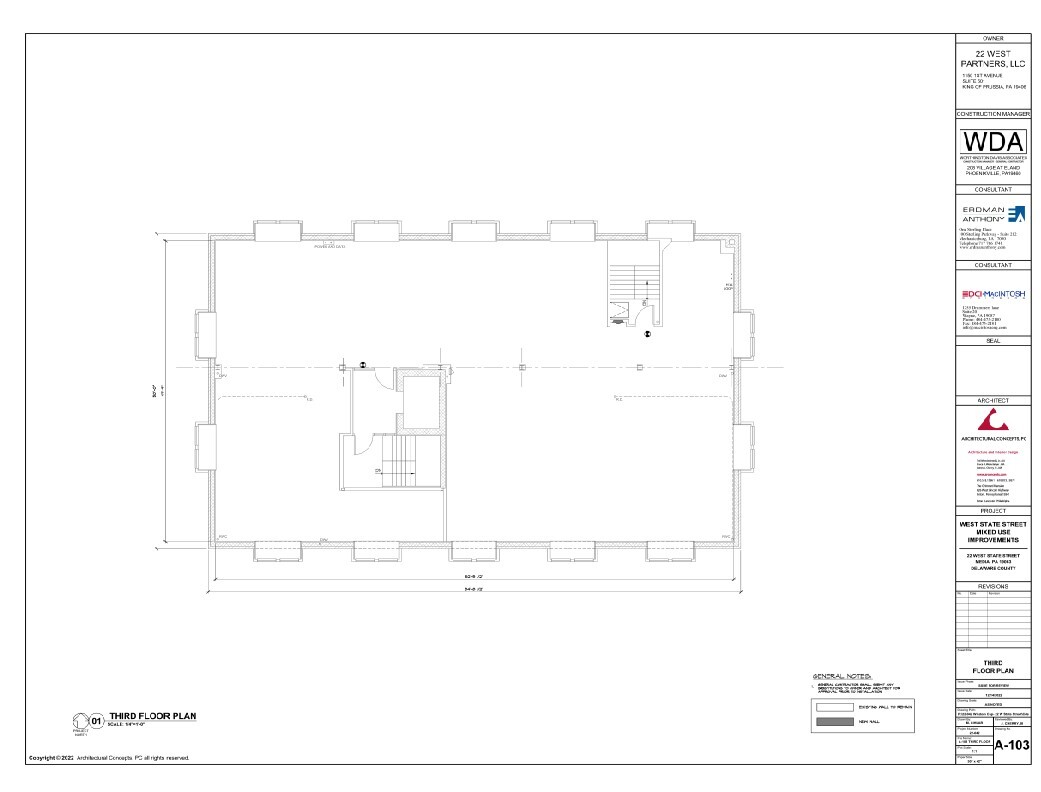 22 W State St, Media, PA à louer Plan d  tage- Image 1 de 1